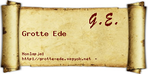 Grotte Ede névjegykártya